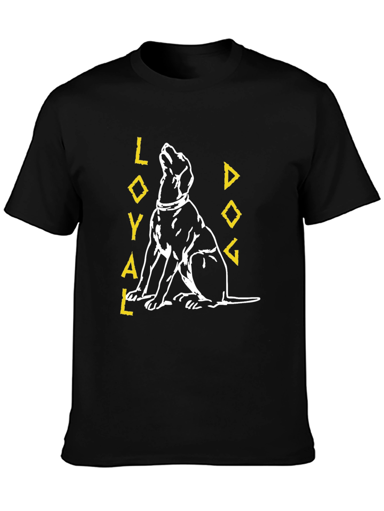 Loyal Dog Graphic Tee - Black Cotton T-Shirt