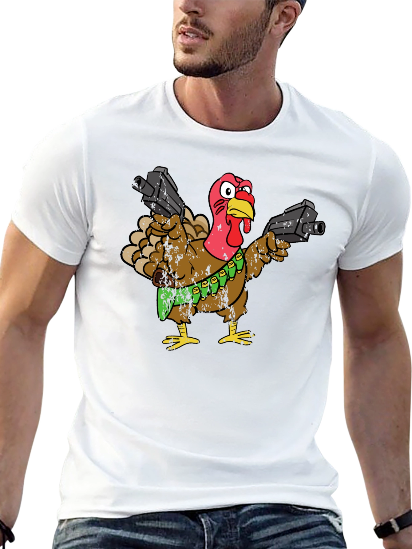 Armed Turkey T-Shirt - Thanksgiving Humor Tee