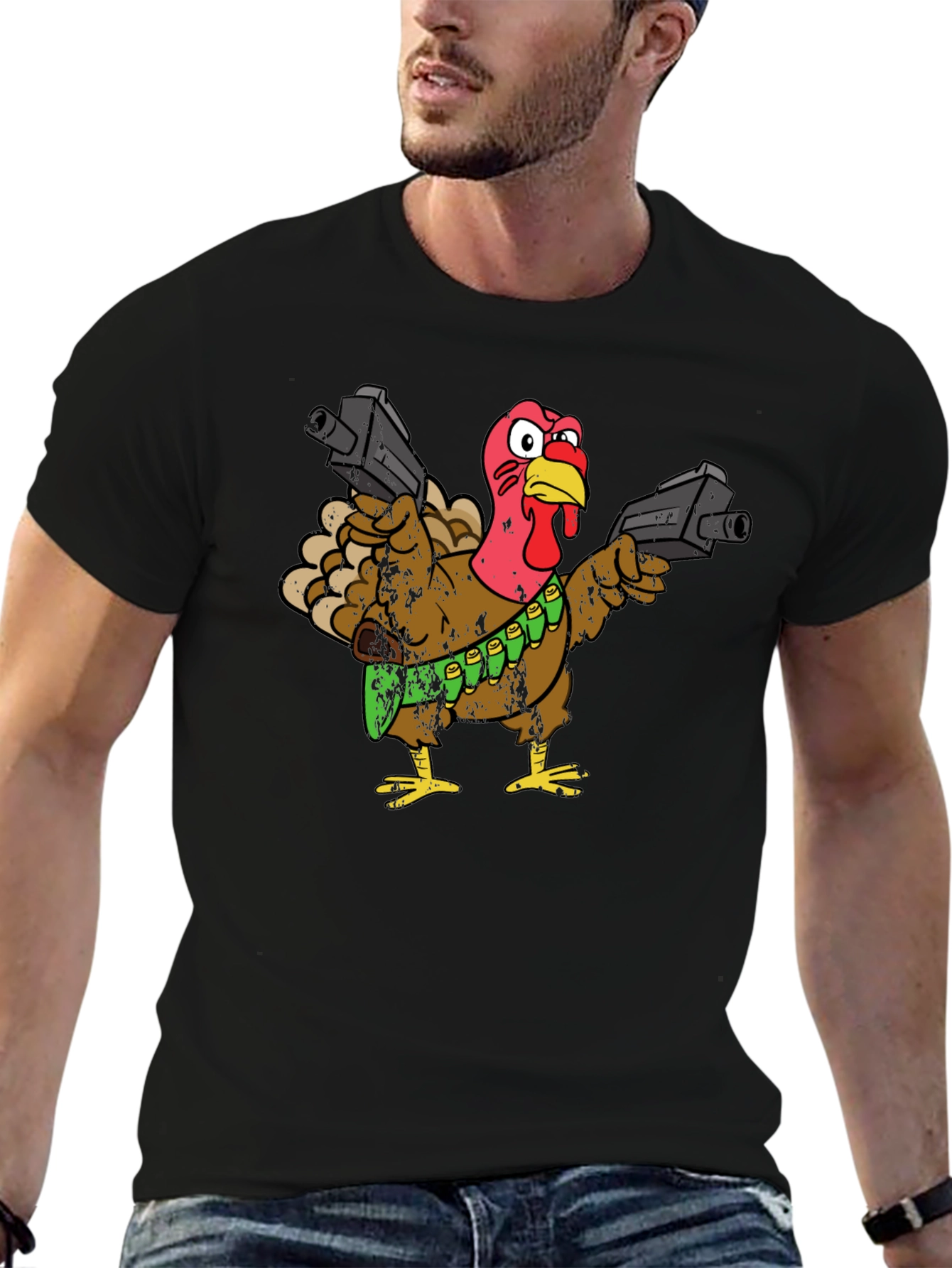 Armed Turkey T-Shirt - Thanksgiving Humor Tee