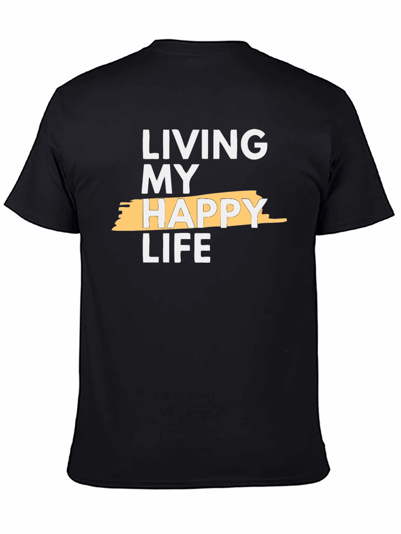 Living My Happy Life Graphic Tee - Black