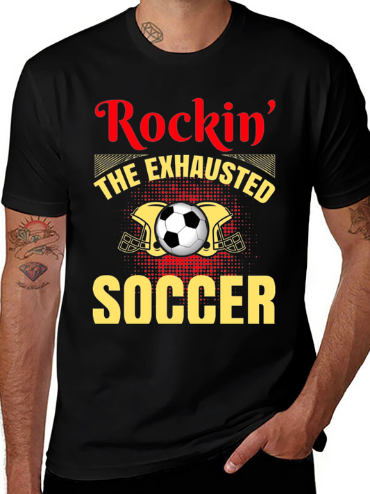 Rockin Exhausted Soccer Player Graphic Tee