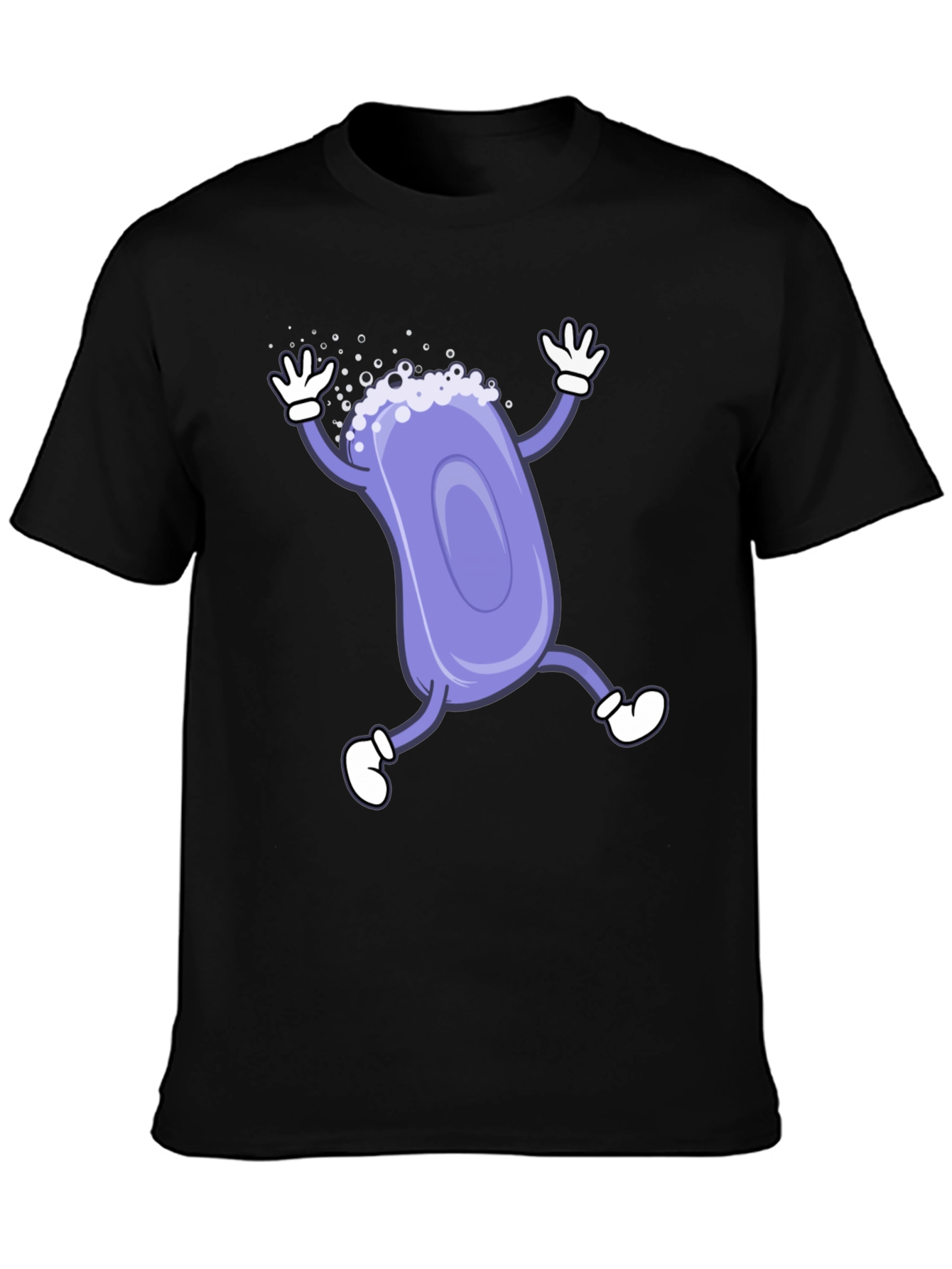 Funny Soap Cartoon Black T-Shirt