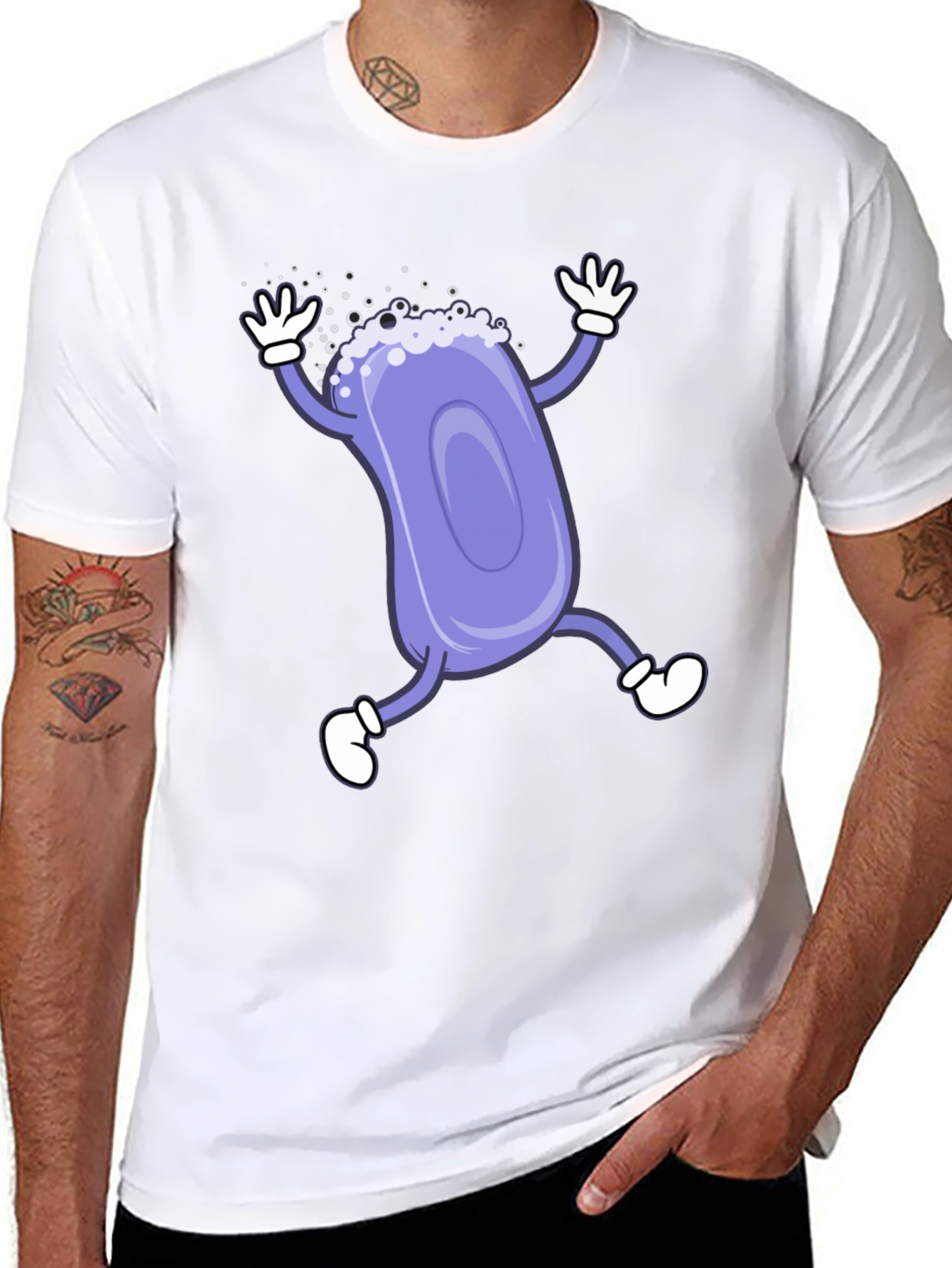 Funny Soap Cartoon Black T-Shirt