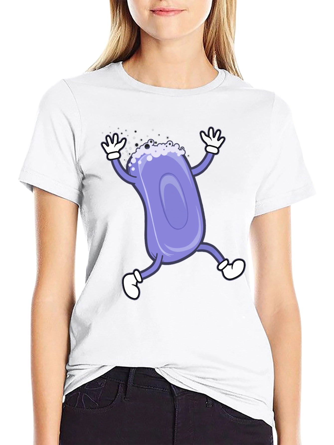 Funny Soap Cartoon Black T-Shirt