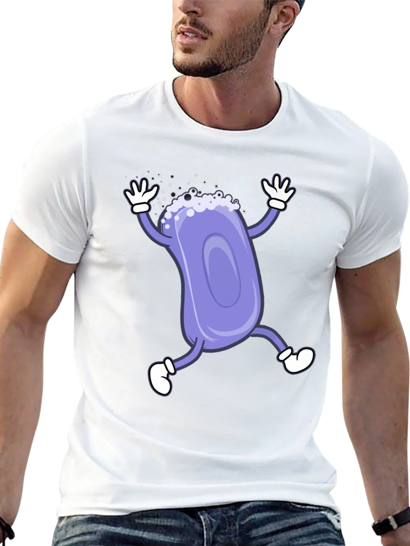Funny Soap Cartoon Black T-Shirt