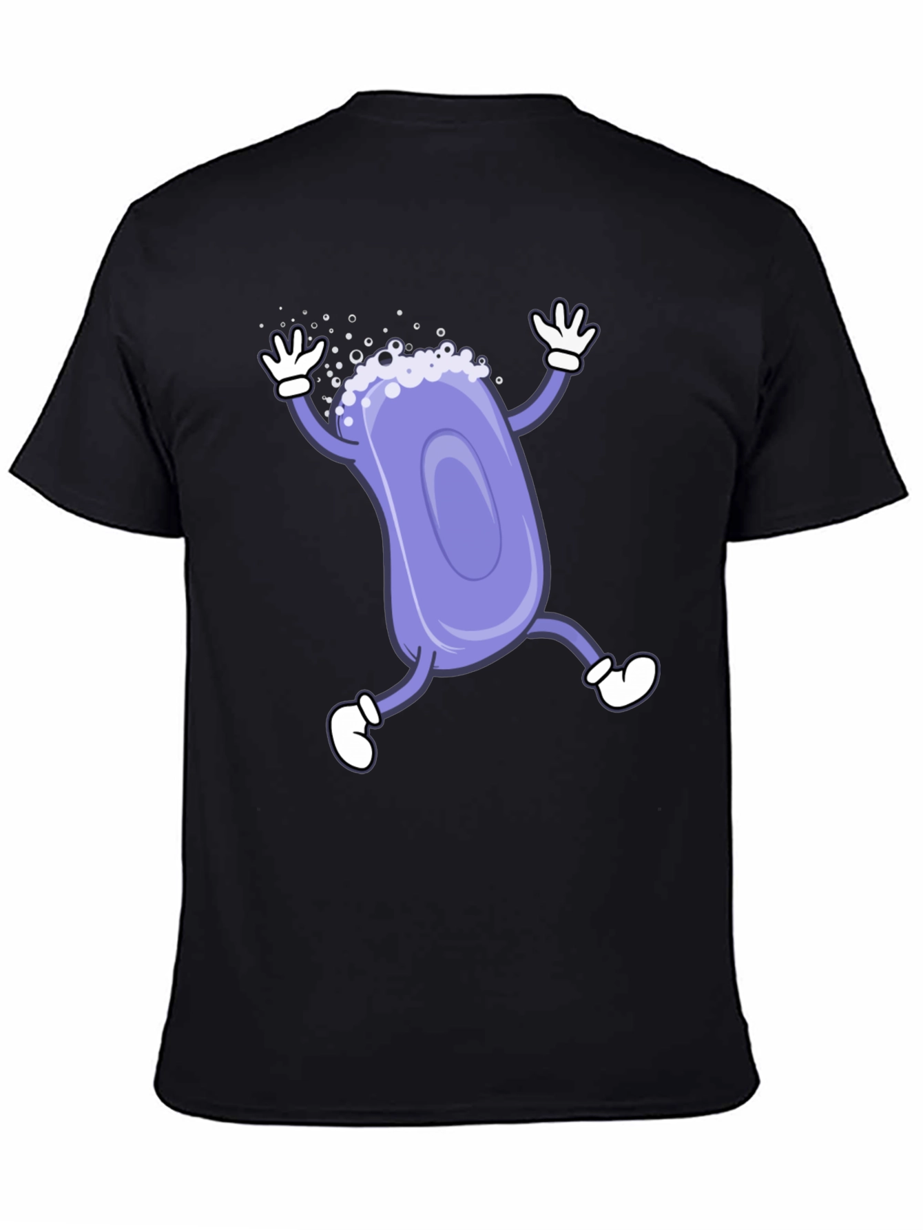 Funny Soap Cartoon Black T-Shirt