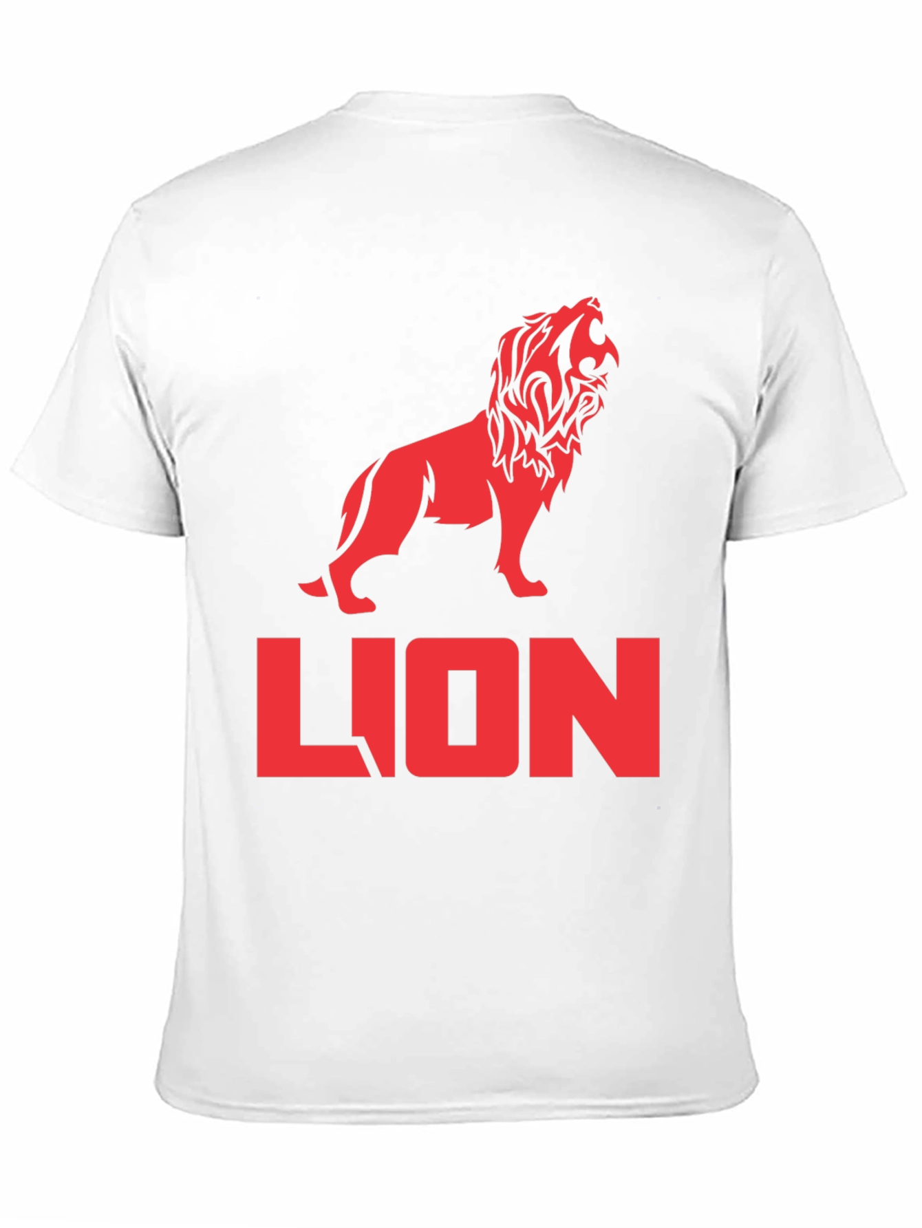 Lion Graphic Tee - Bold Red Print on Black