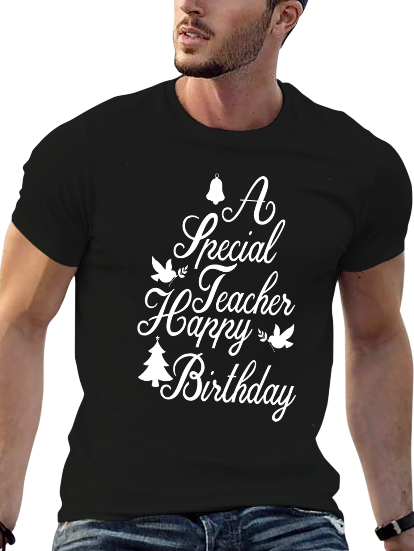 Special Teacher Birthday Black Graphic Tee
