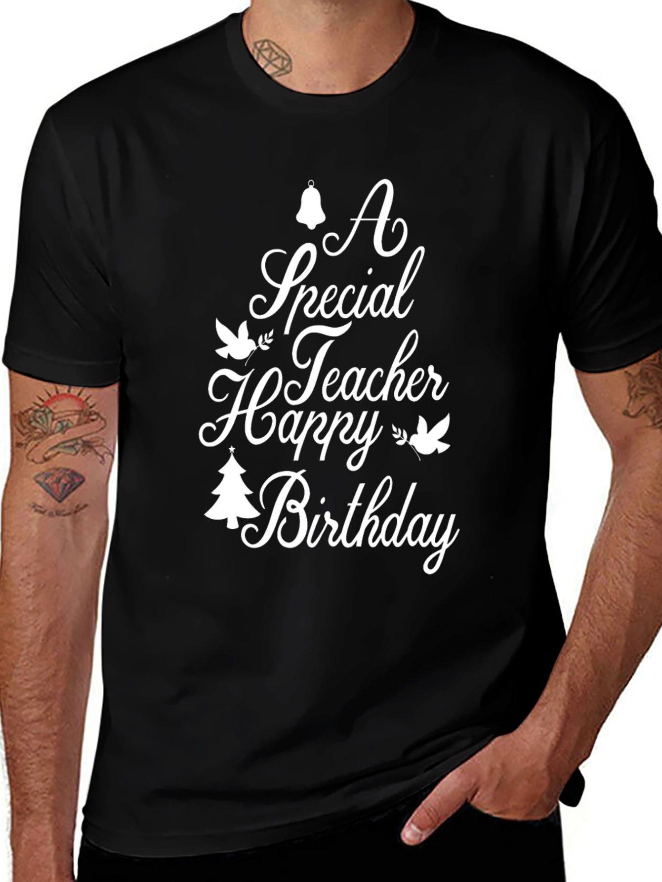 Special Teacher Birthday Black Graphic Tee