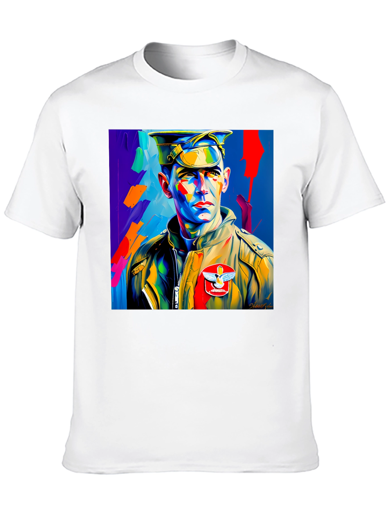 Pop Art Military Portrait Graphic Tee