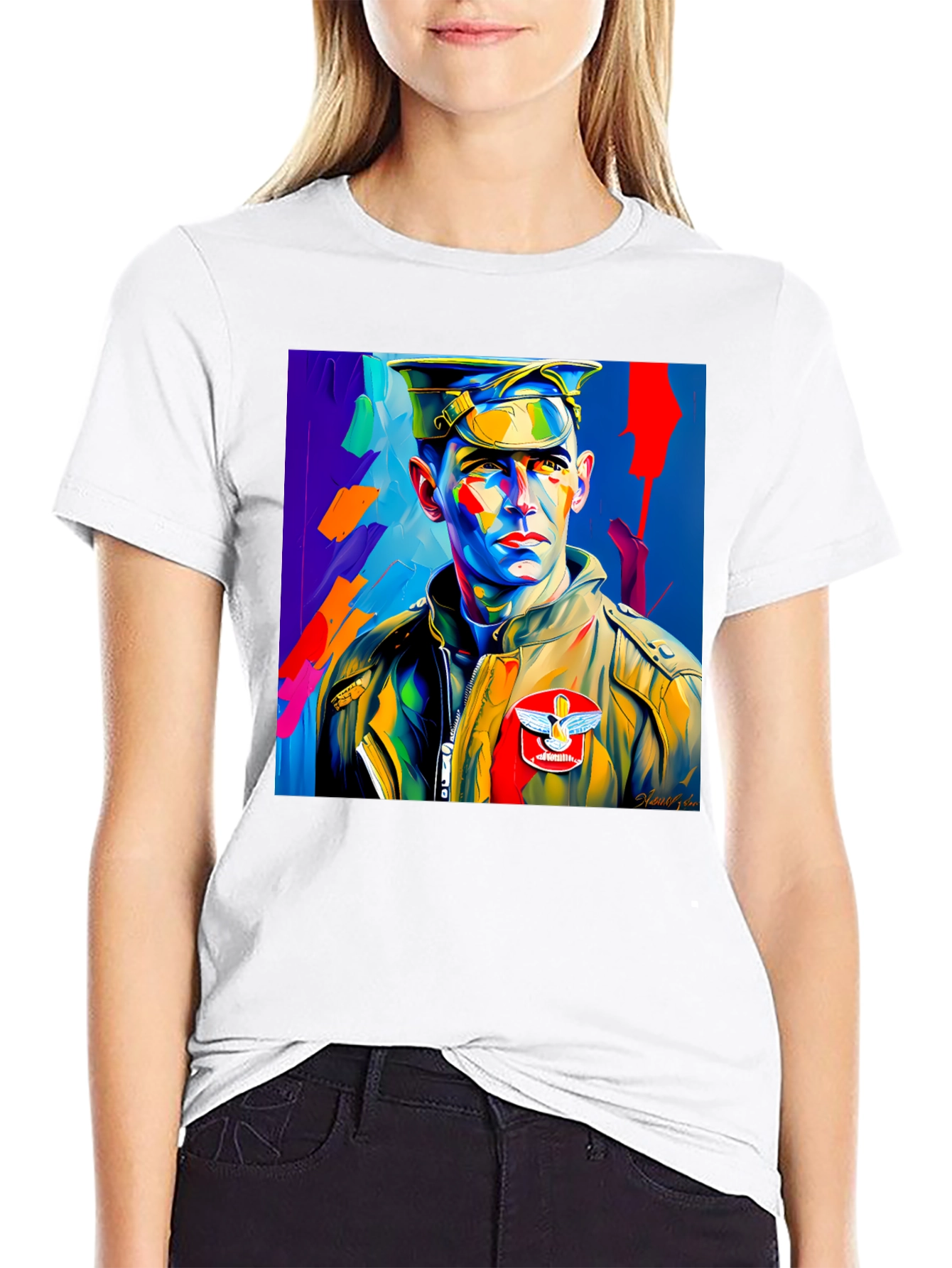 Pop Art Military Portrait Graphic Tee