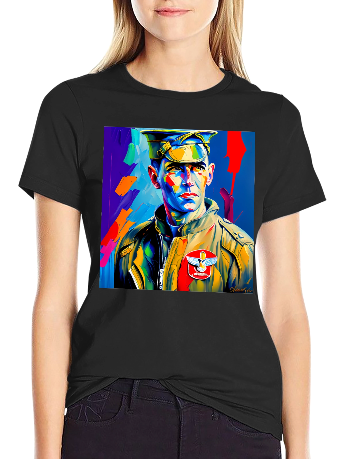 Pop Art Military Portrait Graphic Tee