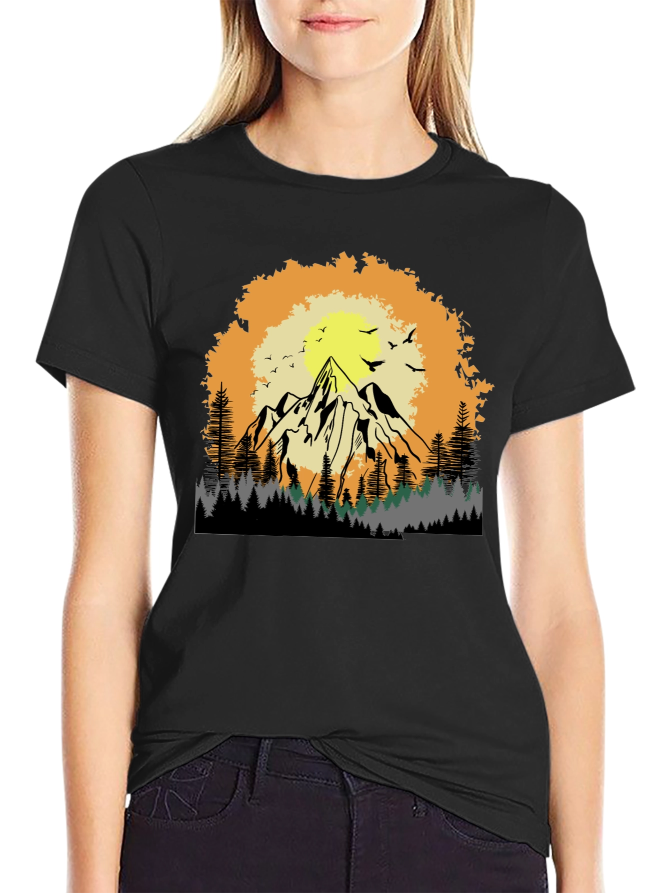 Mountain Sunset Graphic Tee - Adventure Awaits