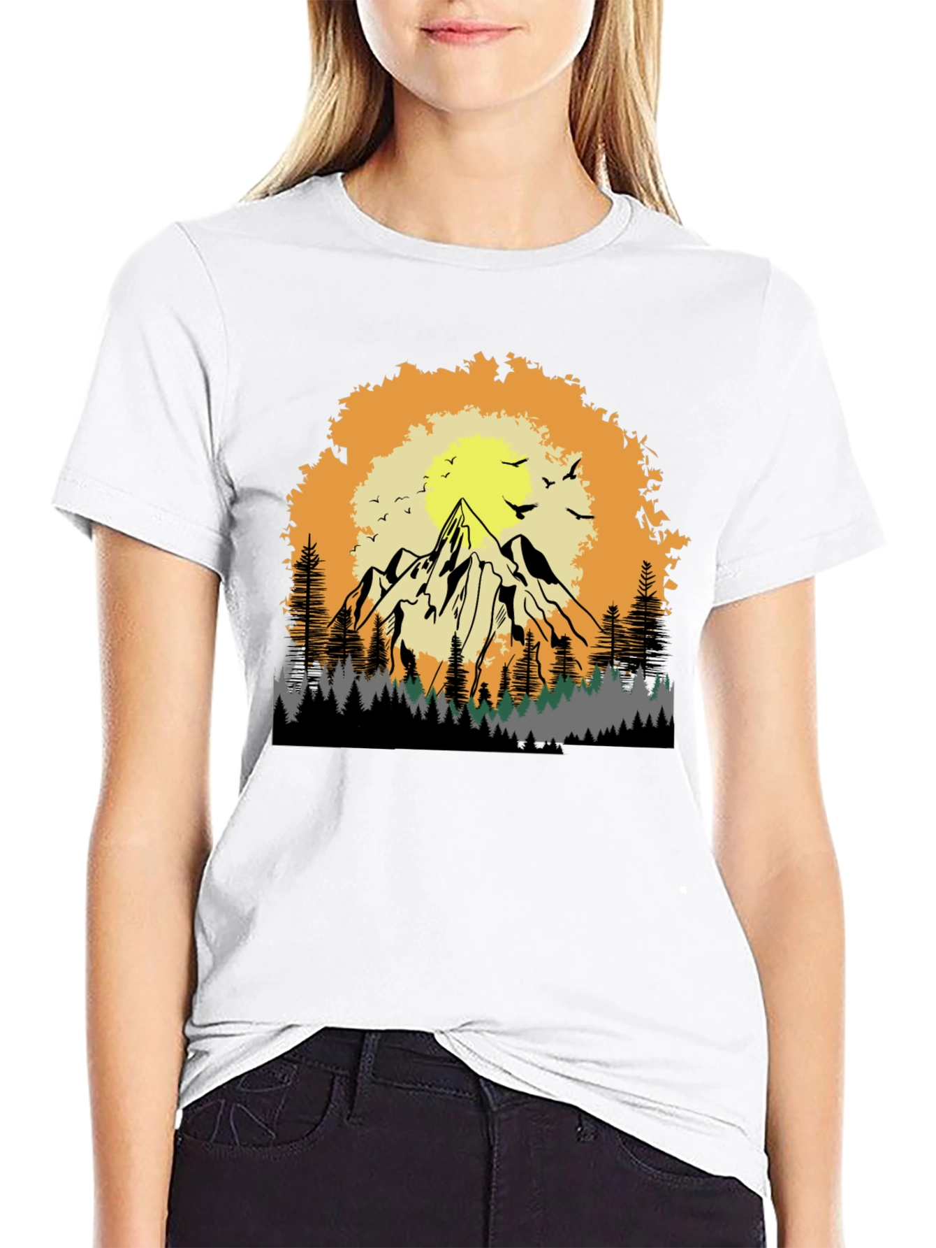 Mountain Sunset Graphic Tee - Adventure Awaits