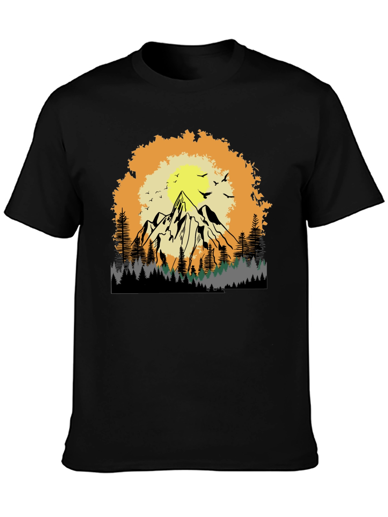 Mountain Sunset Graphic Tee - Adventure Awaits