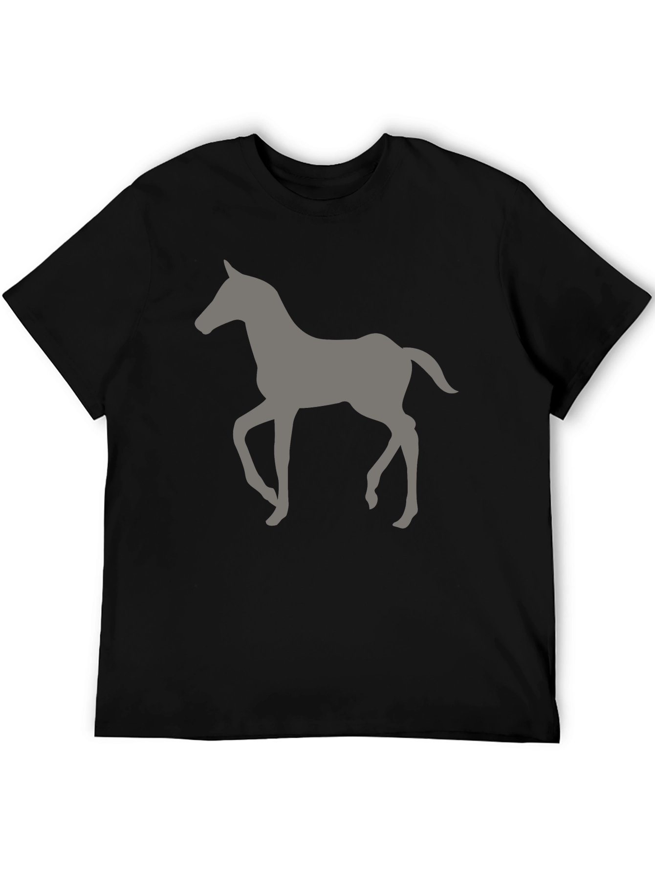 Horse Silhouette Graphic T-Shirt - Black