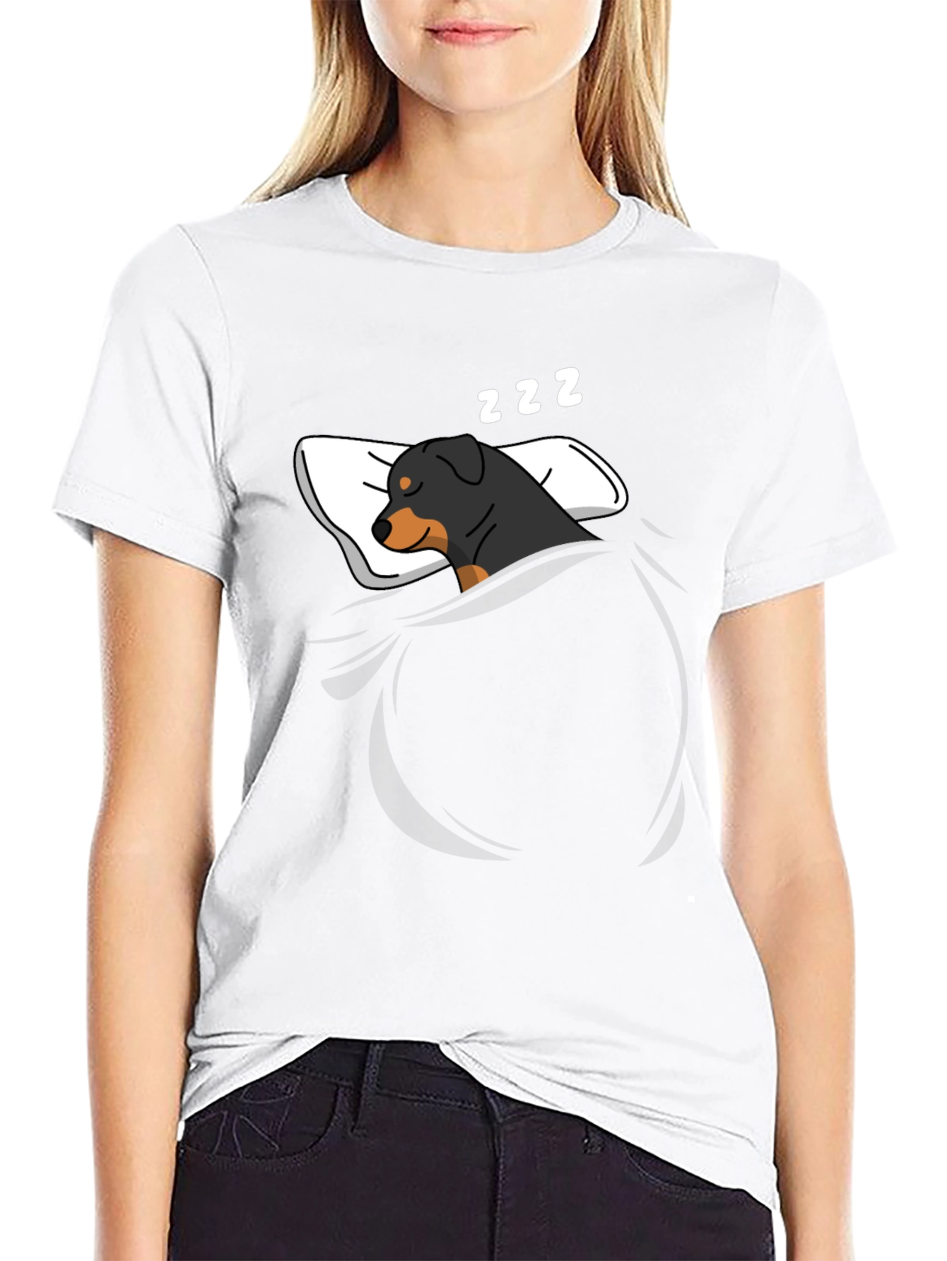 Sleeping Rottweiler Graphic T-Shirt