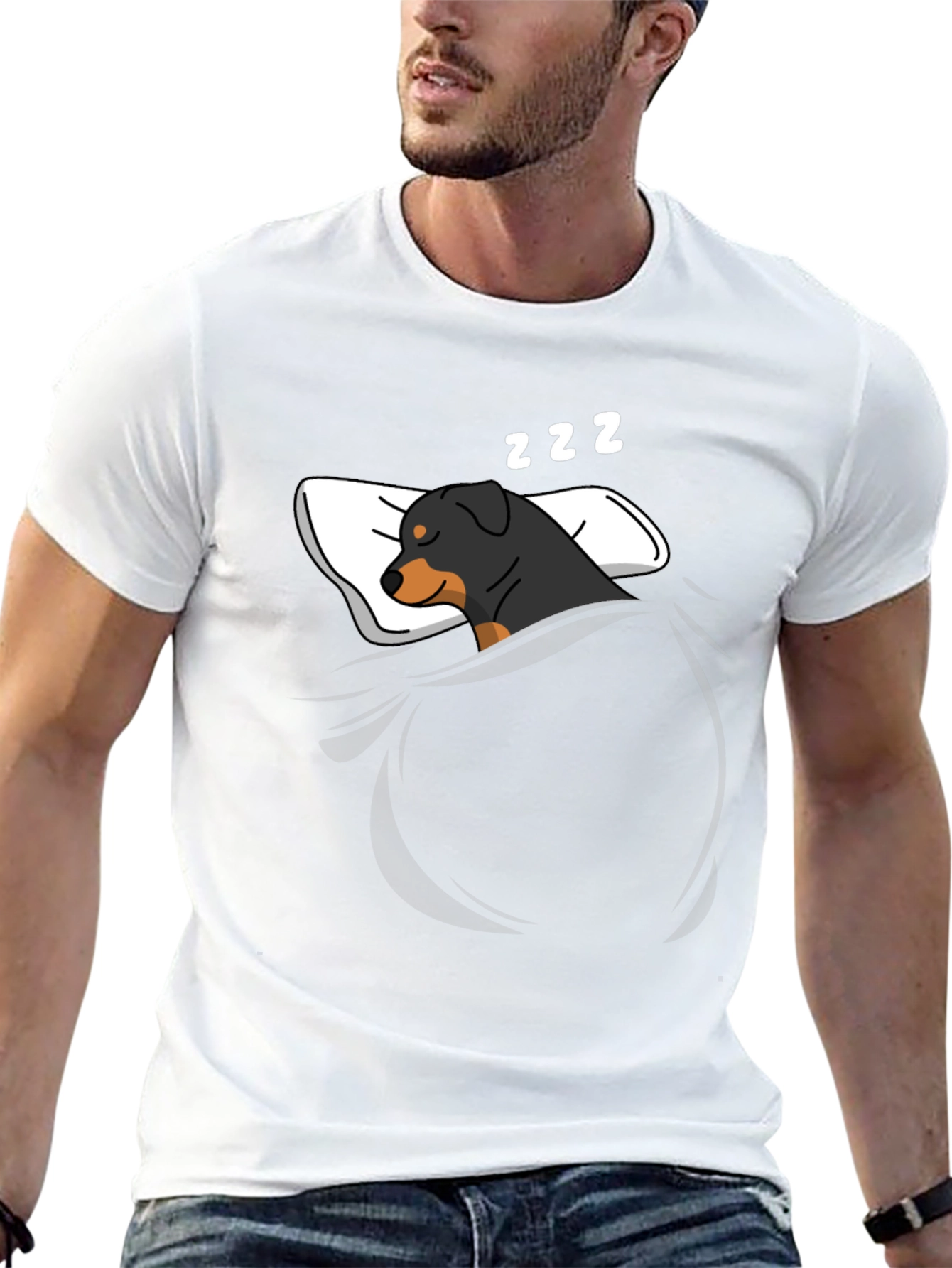 Sleeping Rottweiler Graphic T-Shirt