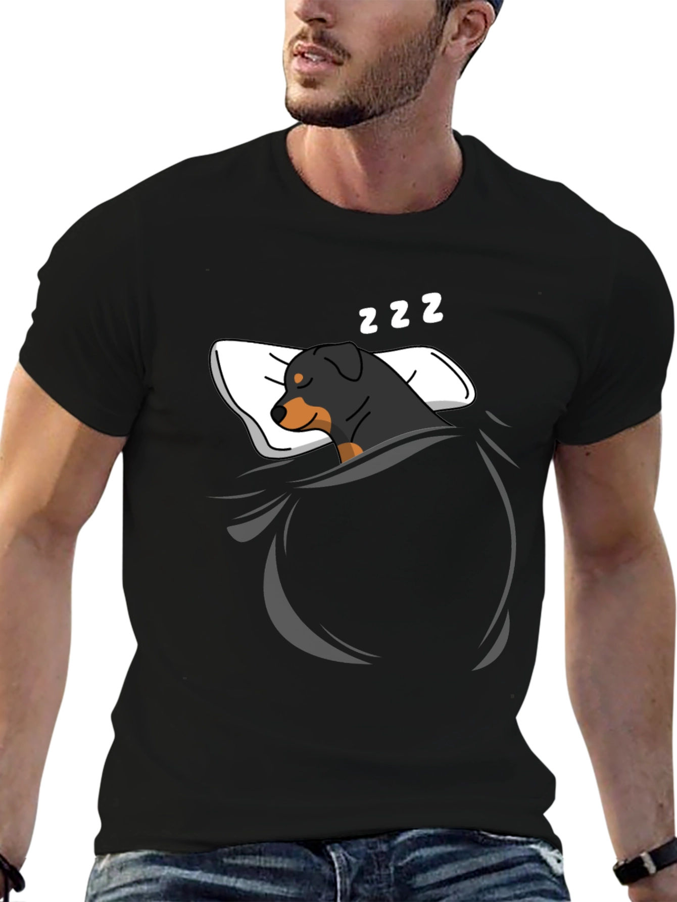 Sleeping Rottweiler Graphic T-Shirt