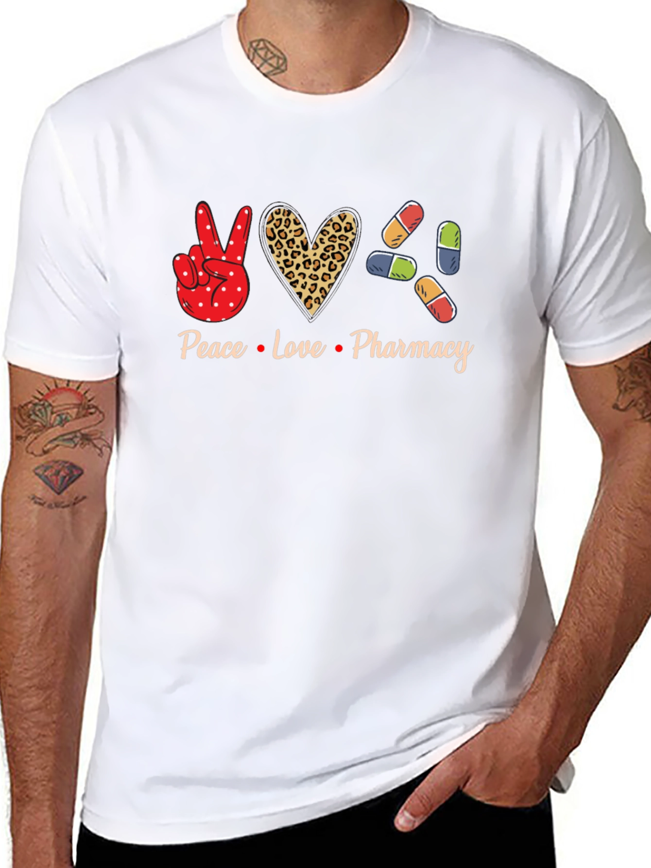 Peace Love Pharmacy Graphic T-Shirt
