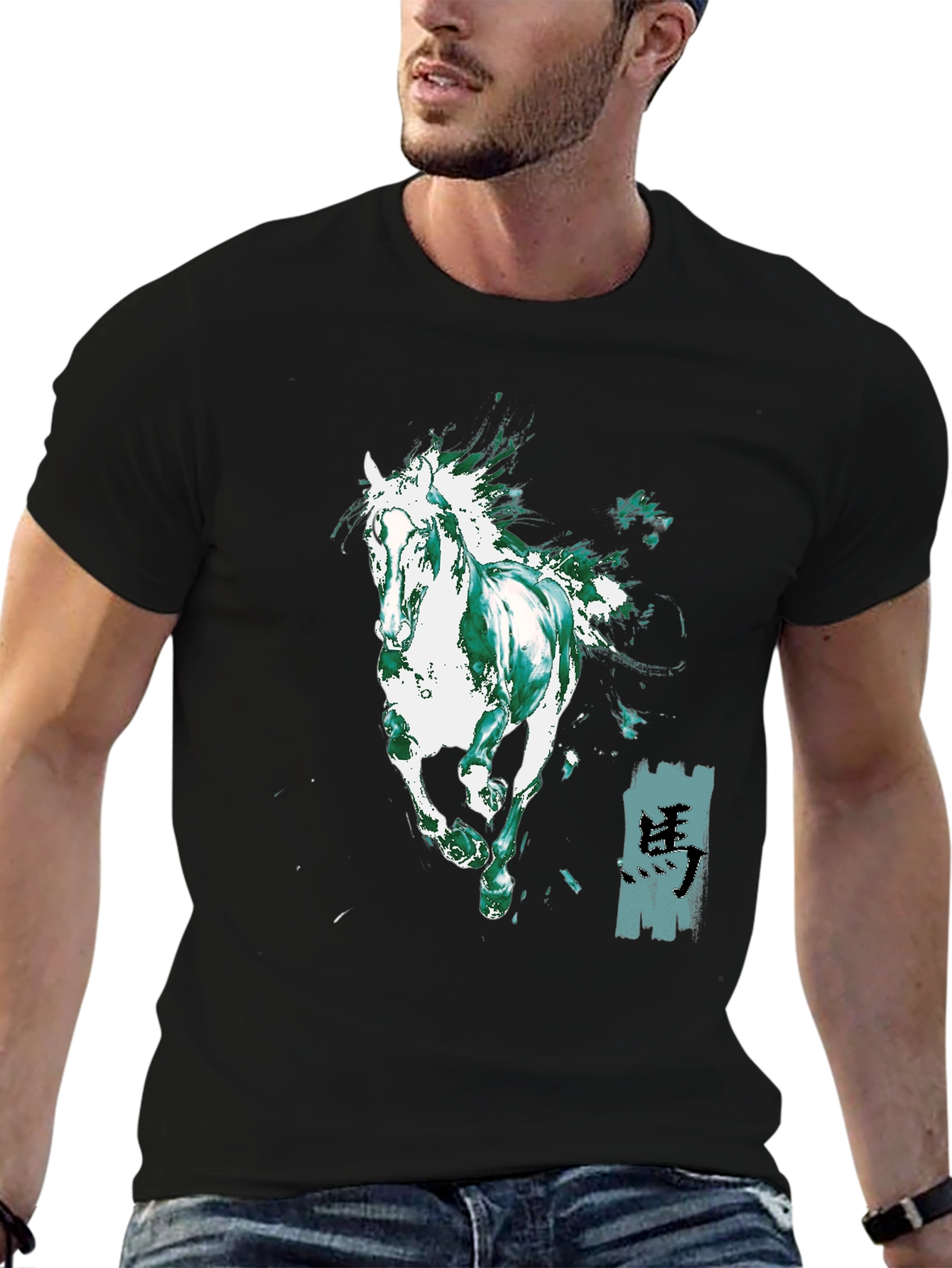 Horse Graphic Black T-Shirt