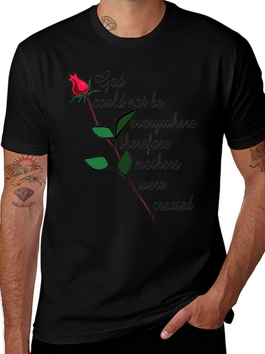 God Created Mothers Black Graphic T-Shirt