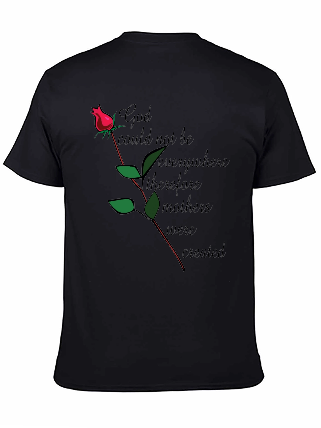 God Created Mothers Black Graphic T-Shirt
