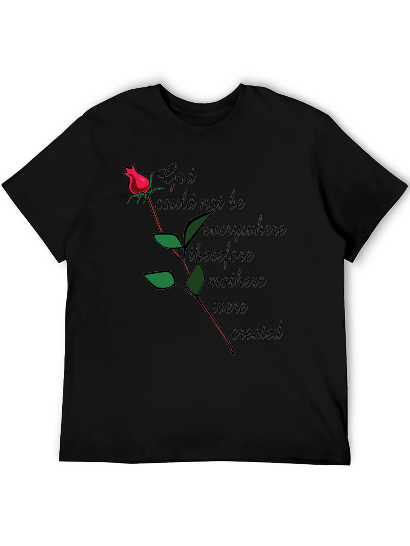 God Created Mothers Black Graphic T-Shirt
