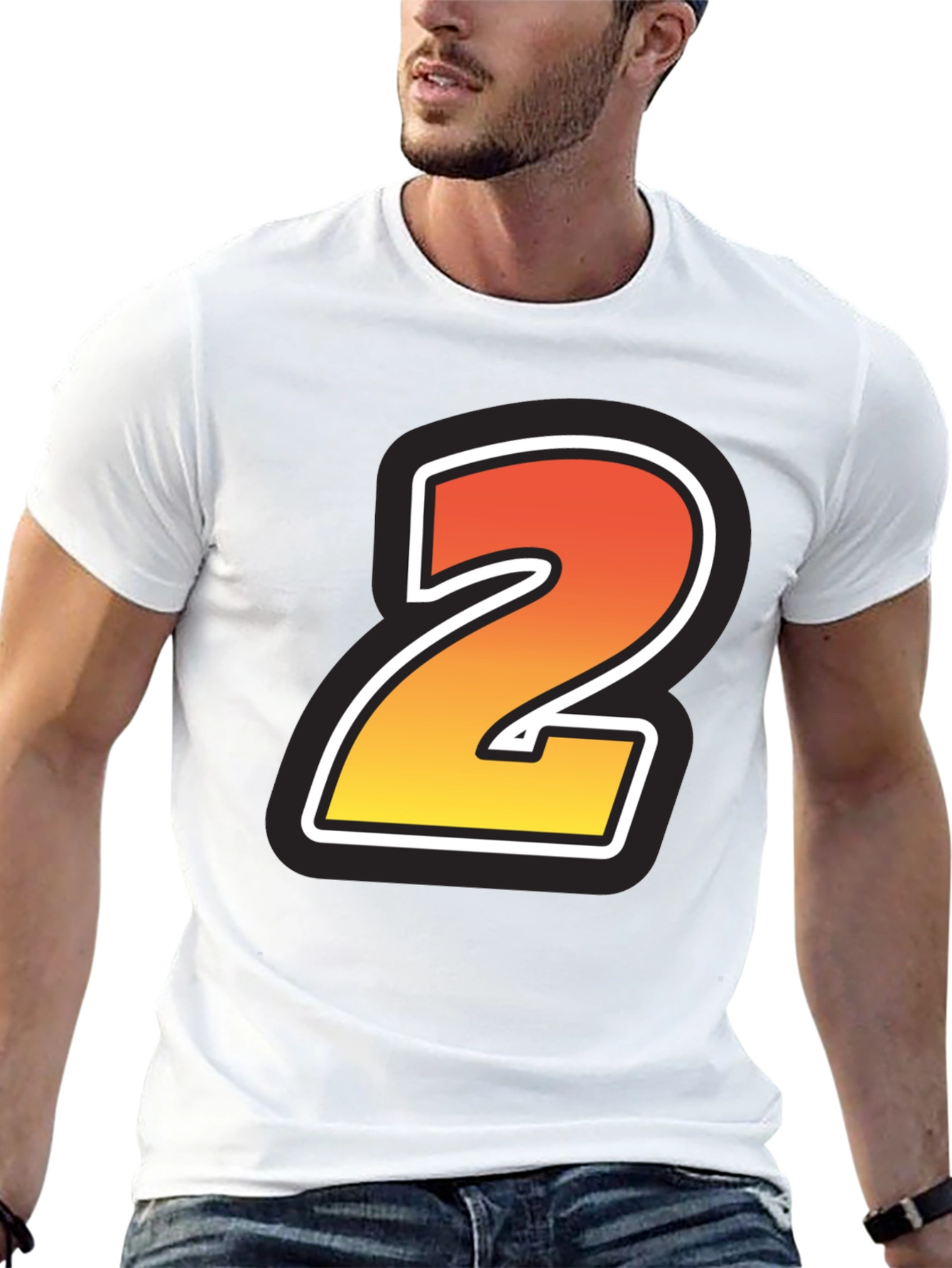 Number 2 Graphic Tee - Stylish Cotton Blend T-Shirt