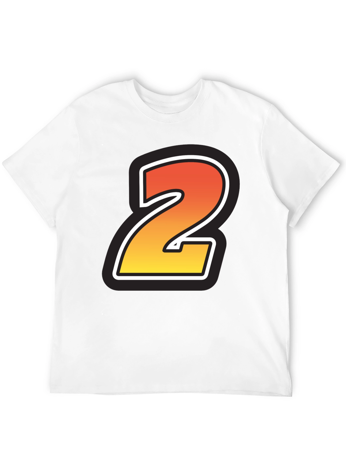 Number 2 Graphic Tee - Stylish Cotton Blend T-Shirt