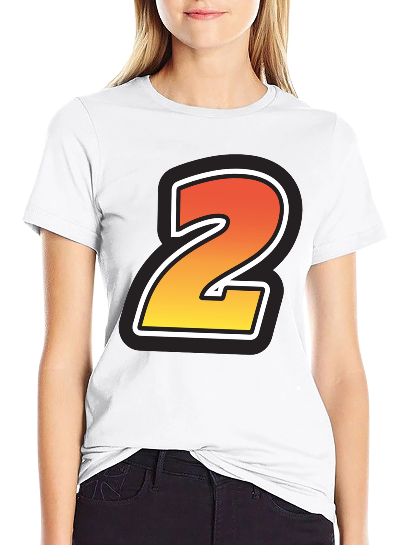 Number 2 Graphic Tee - Stylish Cotton Blend T-Shirt