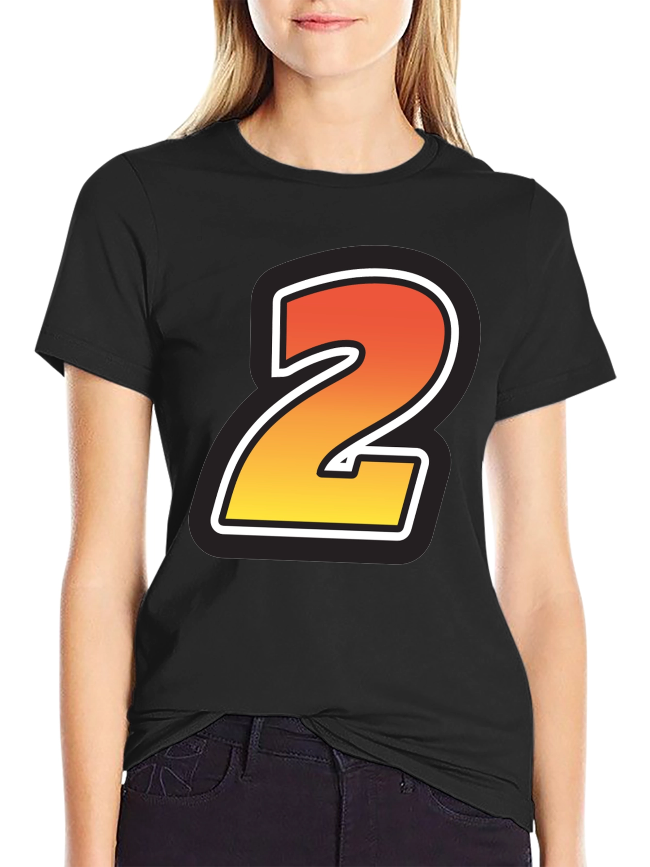 Number 2 Graphic Tee - Stylish Cotton Blend T-Shirt