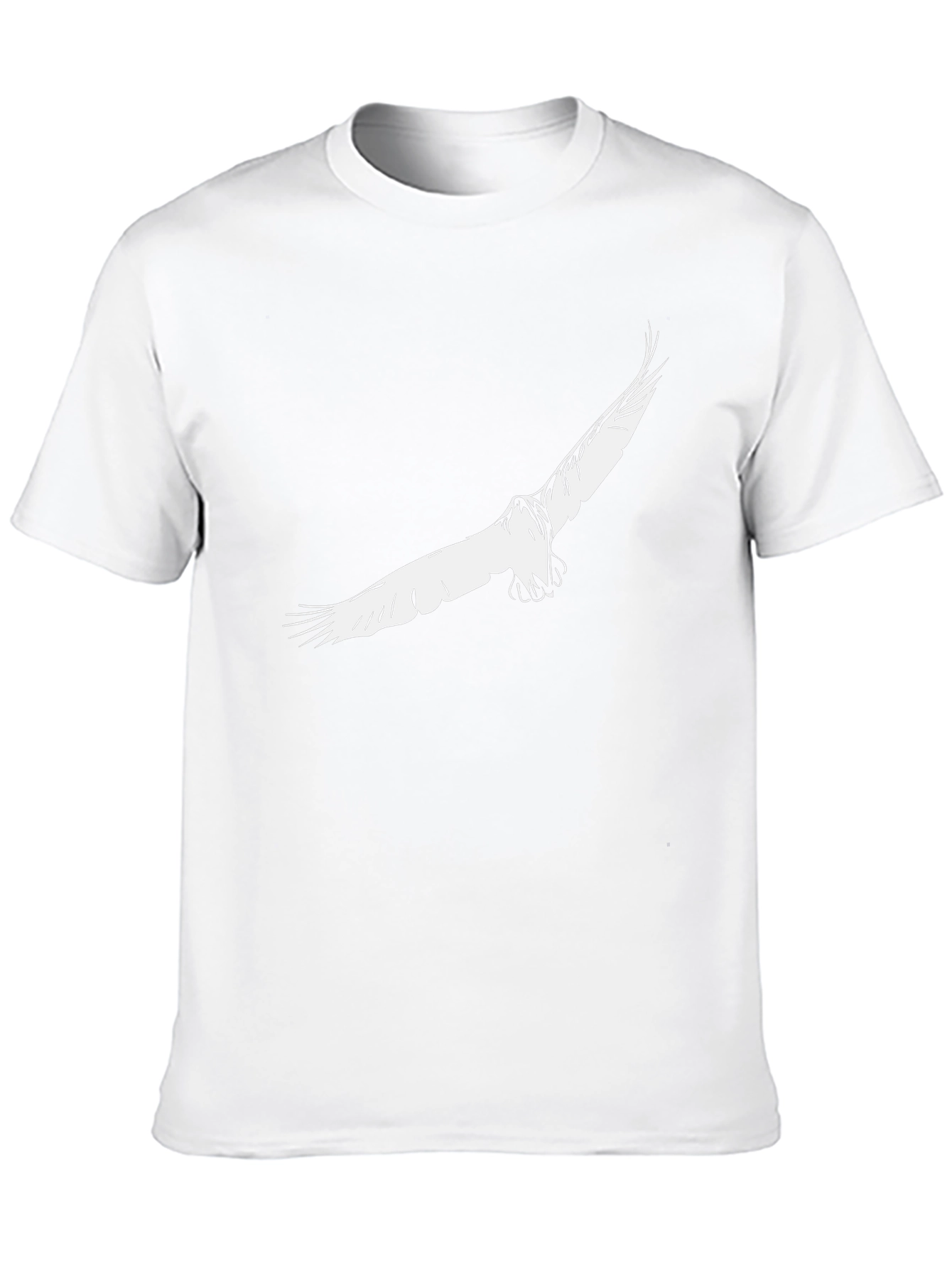 Mens Black T-Shirt with Eagle Print