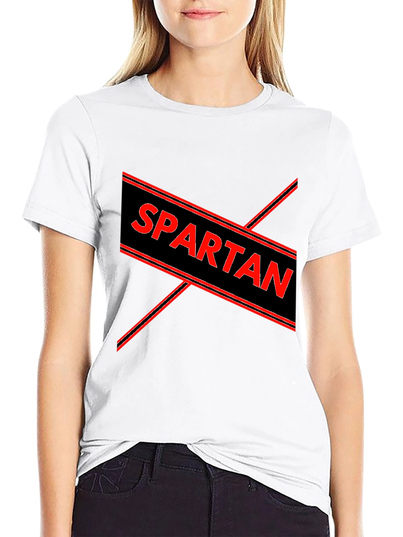 Spartan Graphic Print Black T-Shirt