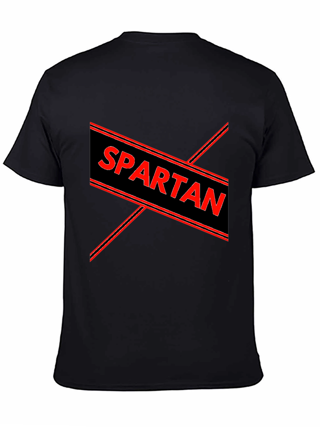 Spartan Graphic Print Black T-Shirt