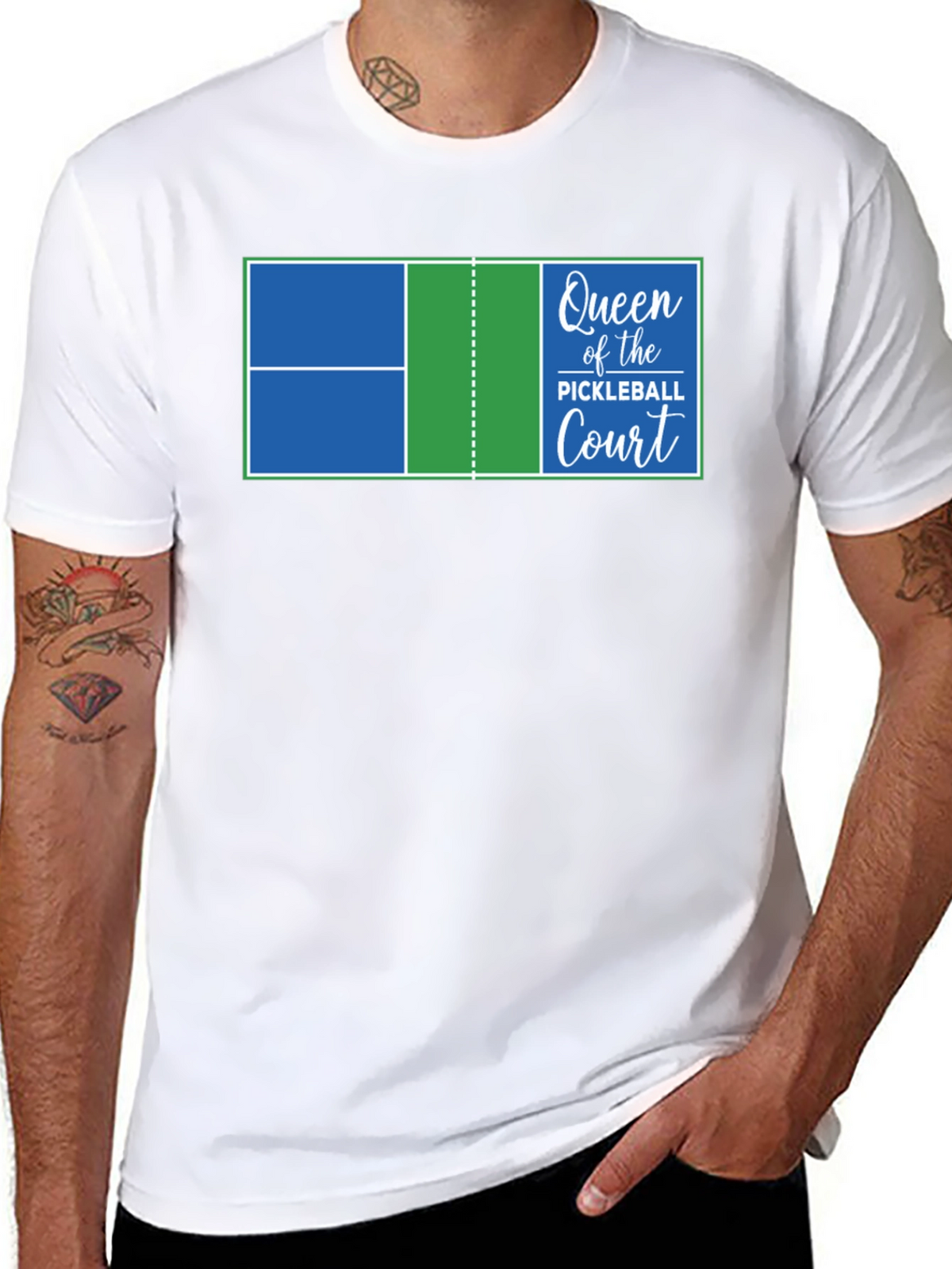 Queen of the Pickleball Court Graphic T-Shirt