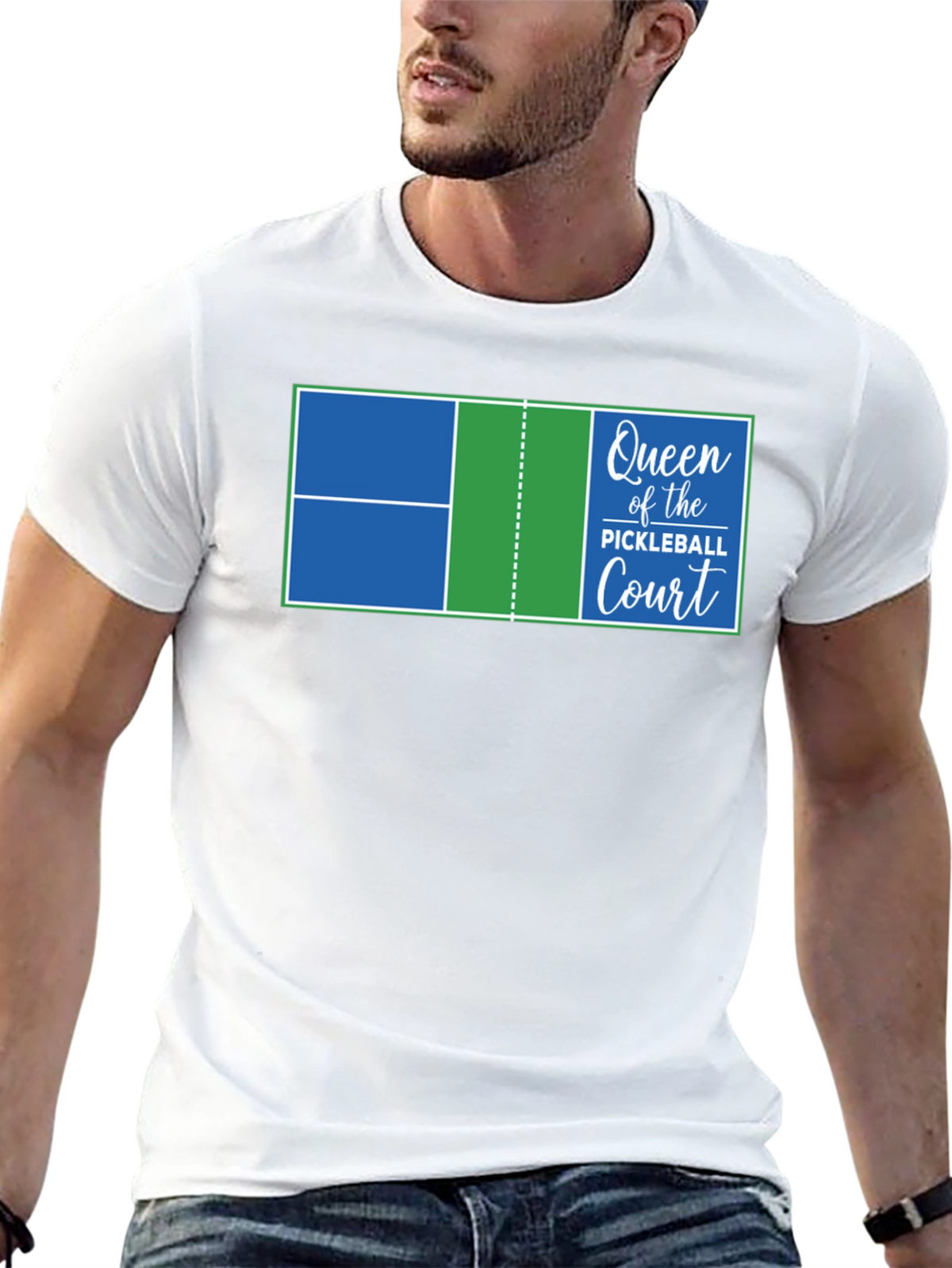 Queen of the Pickleball Court Graphic T-Shirt