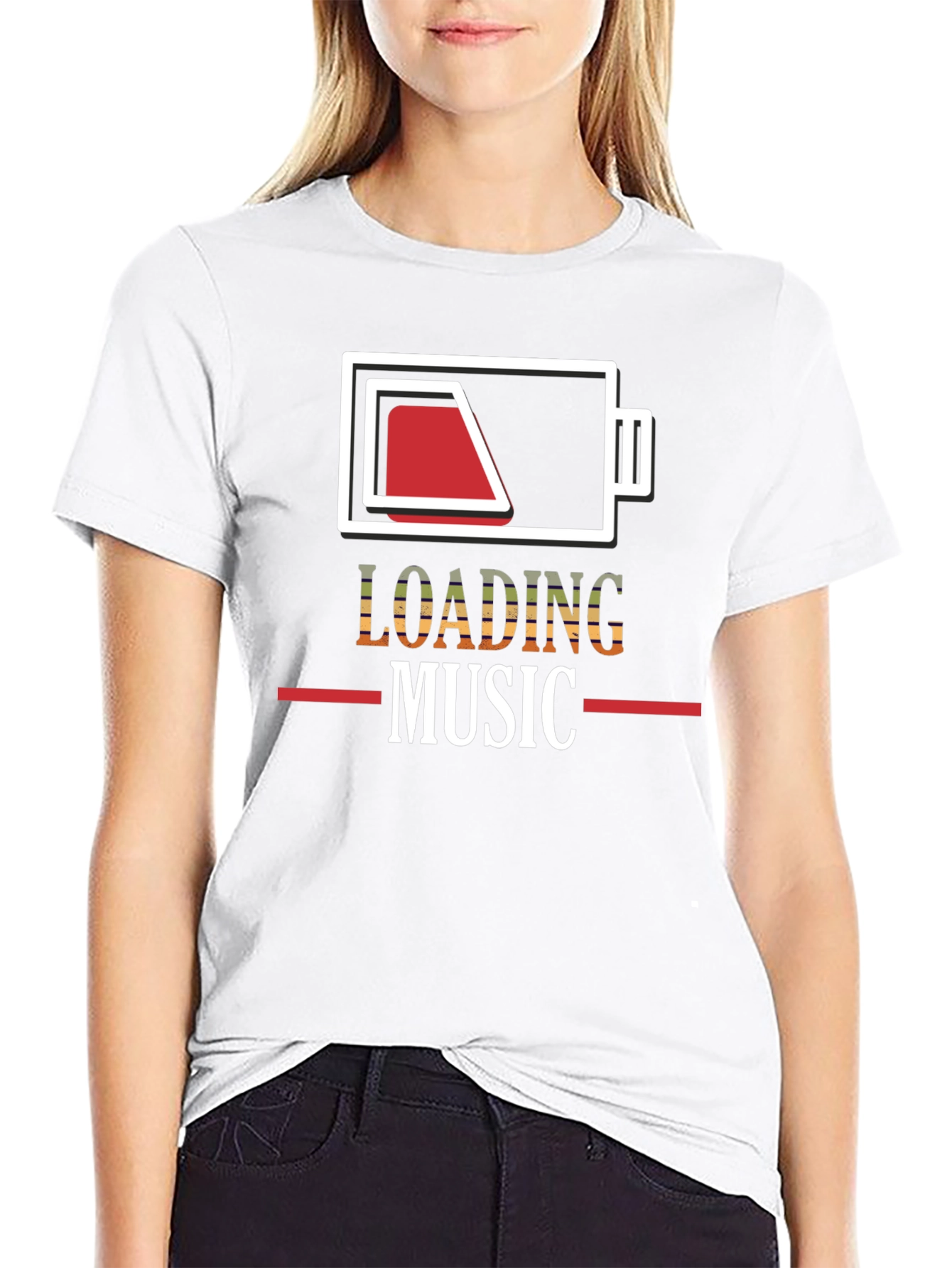 Loading Music Battery Graphic T-Shirt