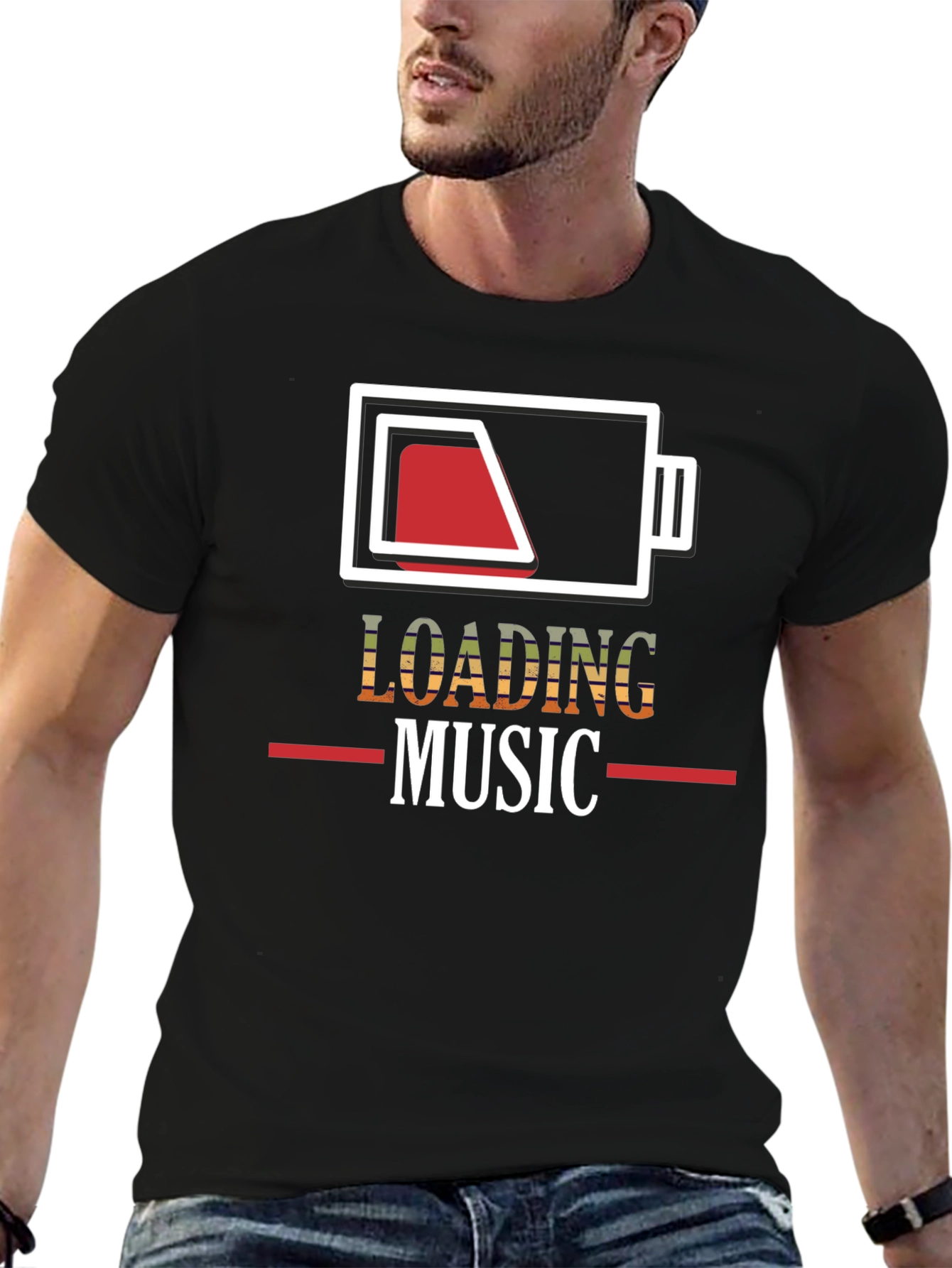 Loading Music Battery Graphic T-Shirt