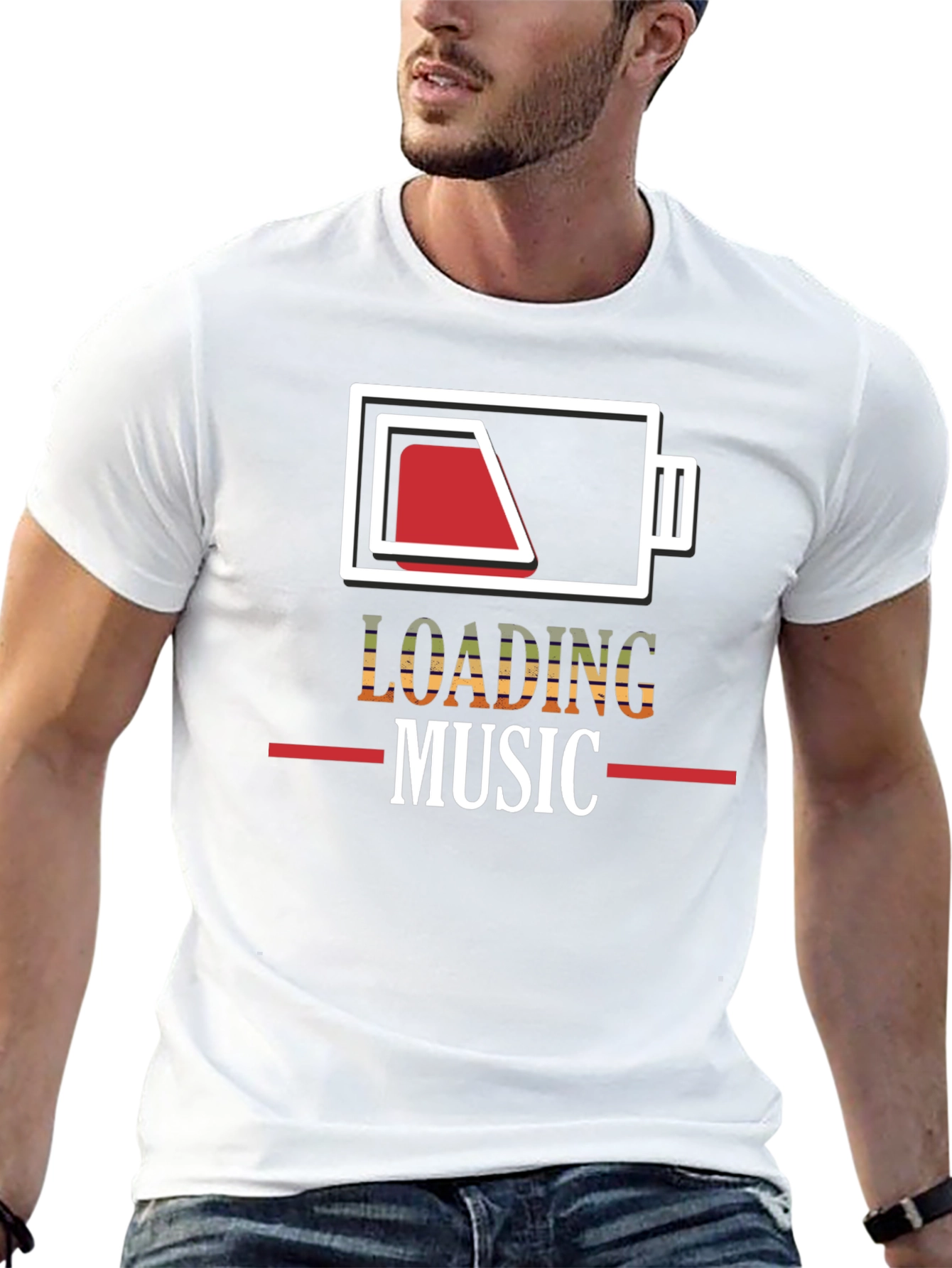 Loading Music Battery Graphic T-Shirt