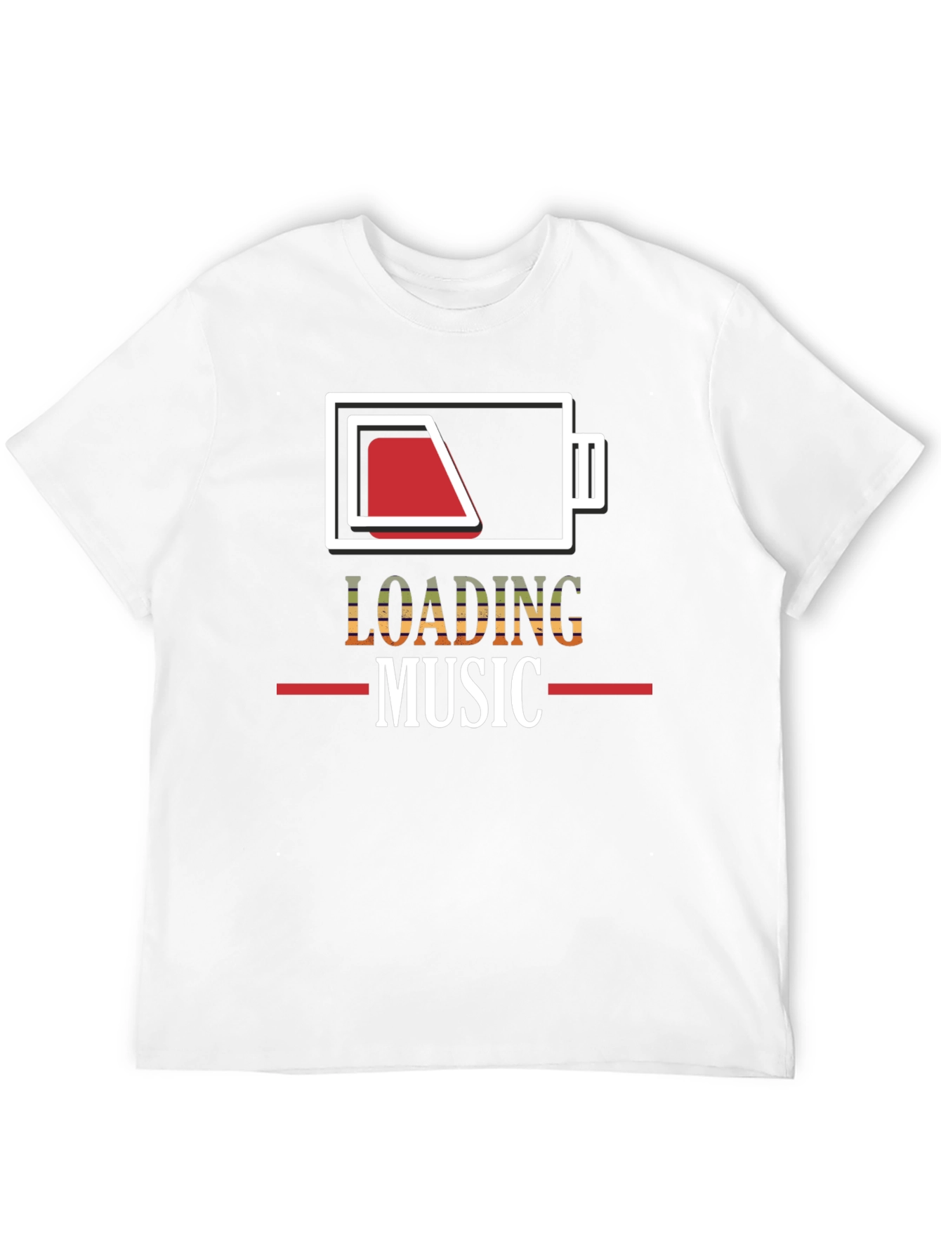 Loading Music Battery Graphic T-Shirt