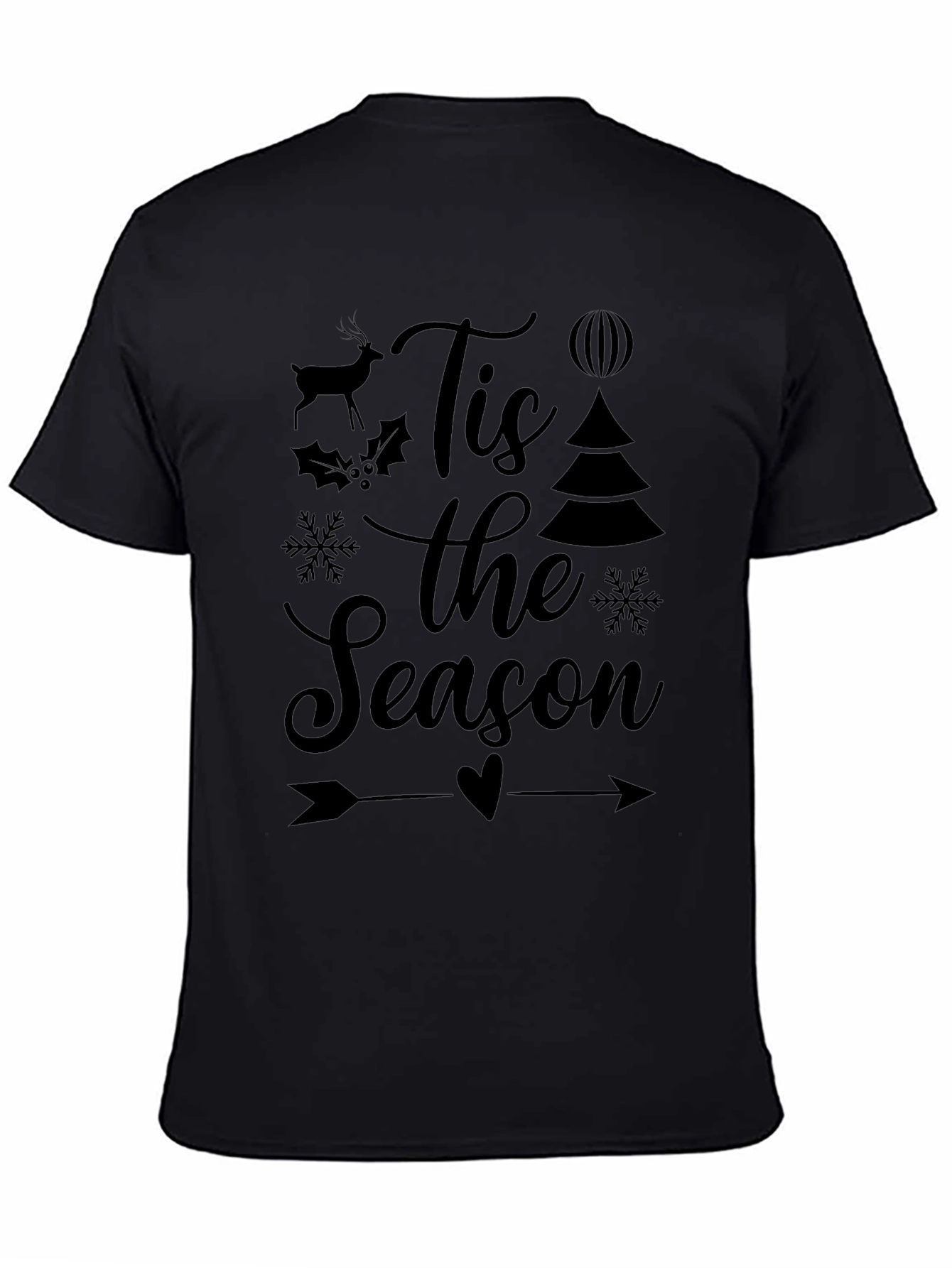 Tis the Season Black Graphic T-Shirt