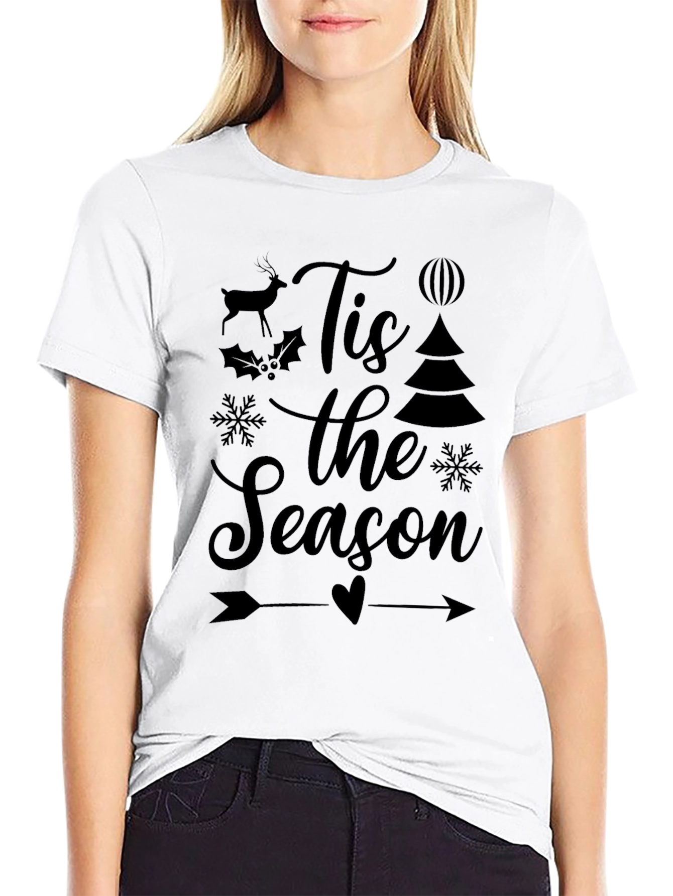 Tis the Season Black Graphic T-Shirt