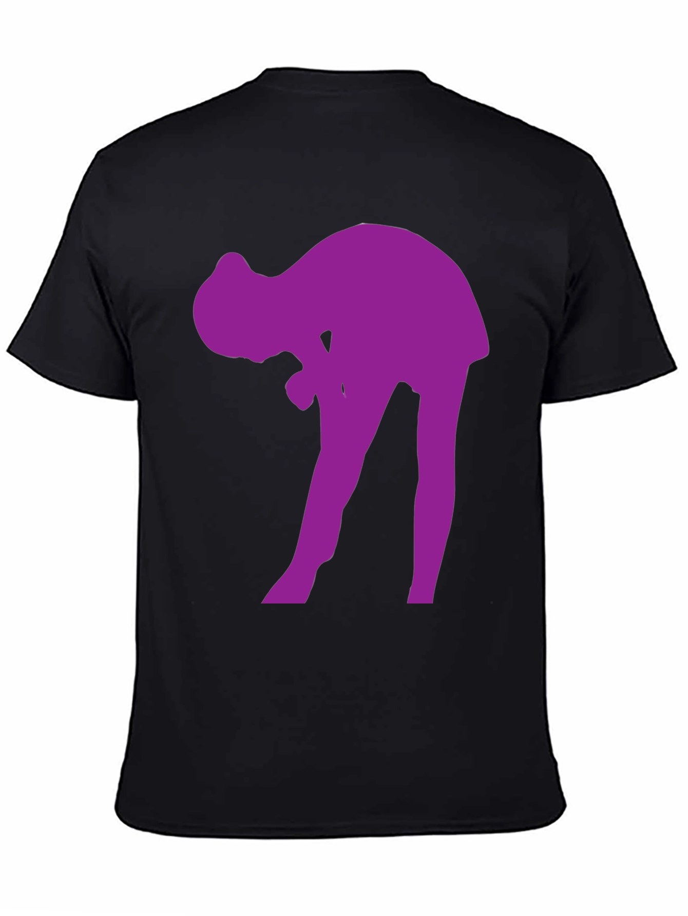 Purple Silhouette Graphic Black T-Shirt