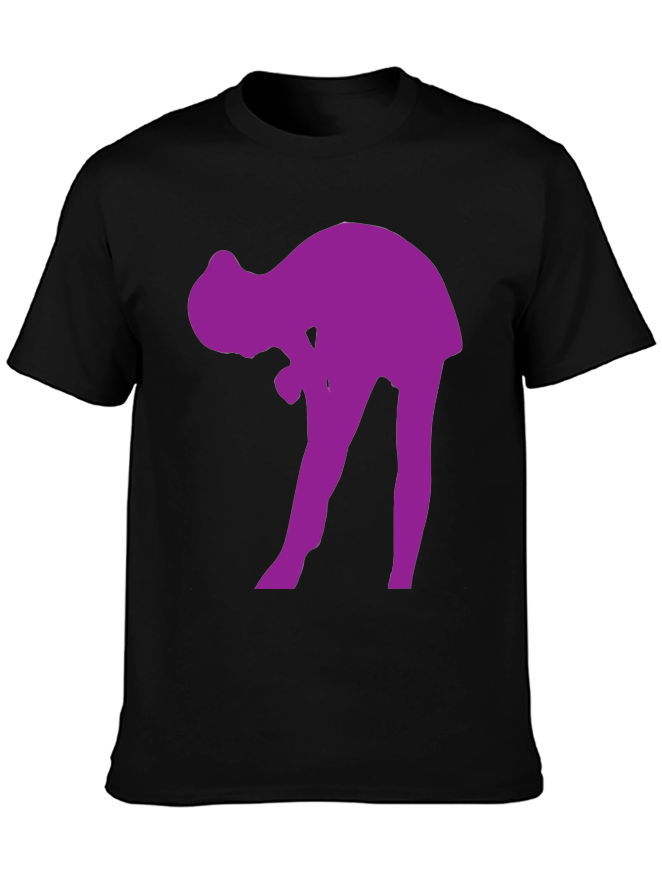 Purple Silhouette Graphic Black T-Shirt