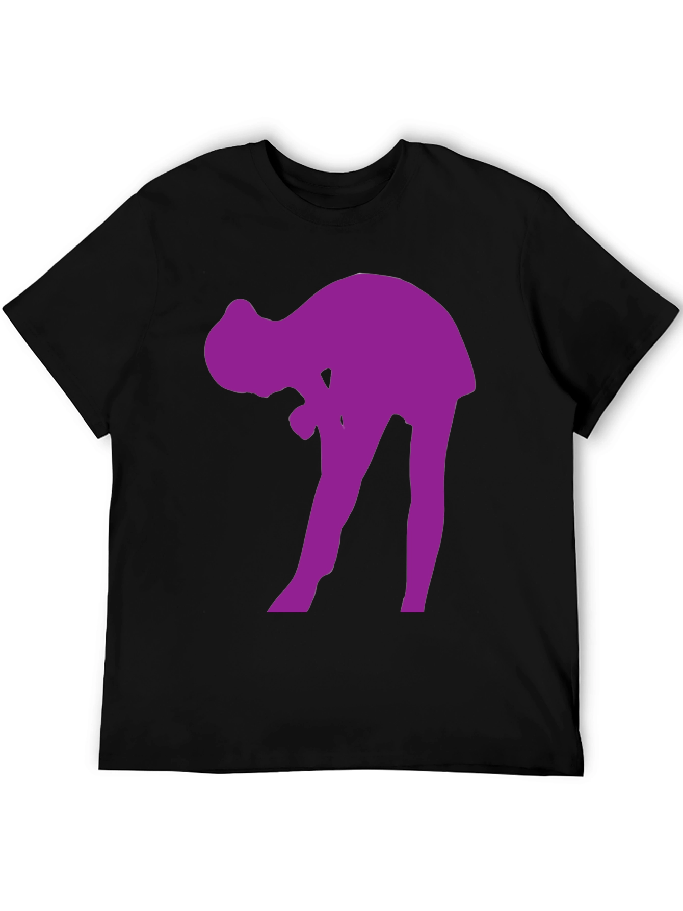 Purple Silhouette Graphic Black T-Shirt