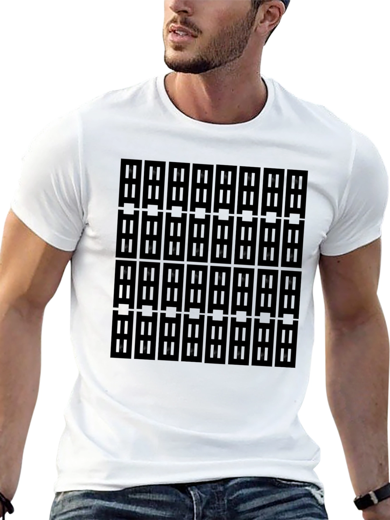 Patterned Black T-Shirt
