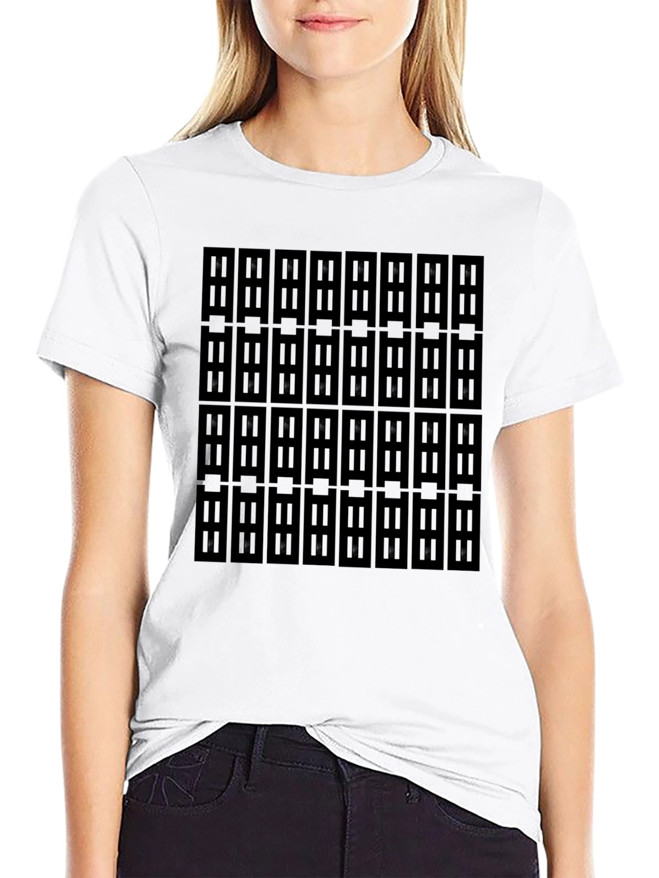 Patterned Black T-Shirt