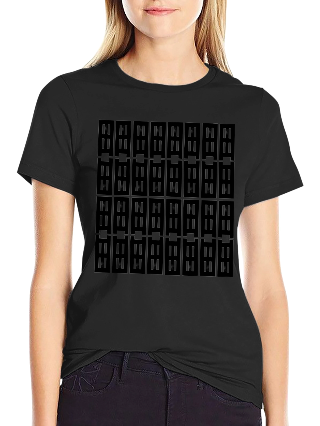 Patterned Black T-Shirt