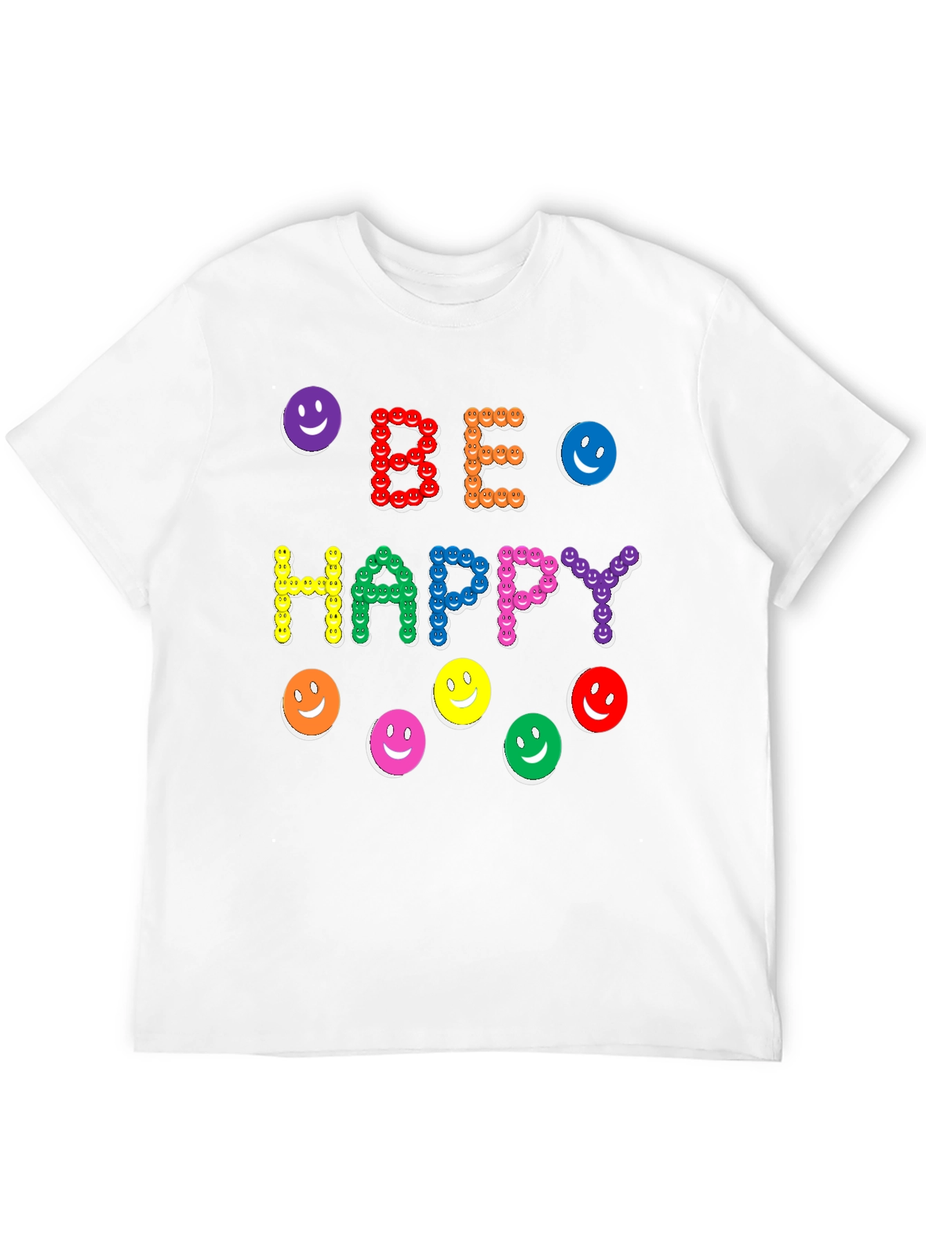 Be Happy Smiley Face Graphic Tee